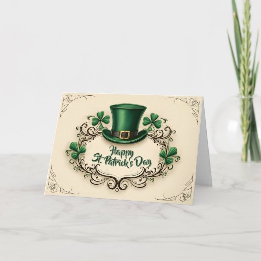 Happy St. Patrick’s Day Shamrock Design Kaart (Voorkant)