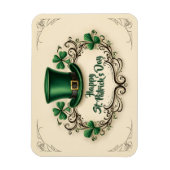 Happy St. Patrick’s Day Shamrock Design Magneet (Verticaal)