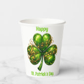 Happy St. Patrick’s Day Shamrock Music Papieren Bekers (Achterkant)