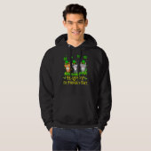 Happy St Patrick S Day Three Cute Cats Funny 2022 Hoodie (Voorkant volledig)
