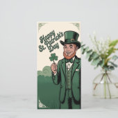 Happy St. Patrick’s Day Vintage Leprechaun (Staand voorkant)