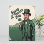 Happy St. Patrick’s Day Vintage Leprechaun (Staand voorkant)