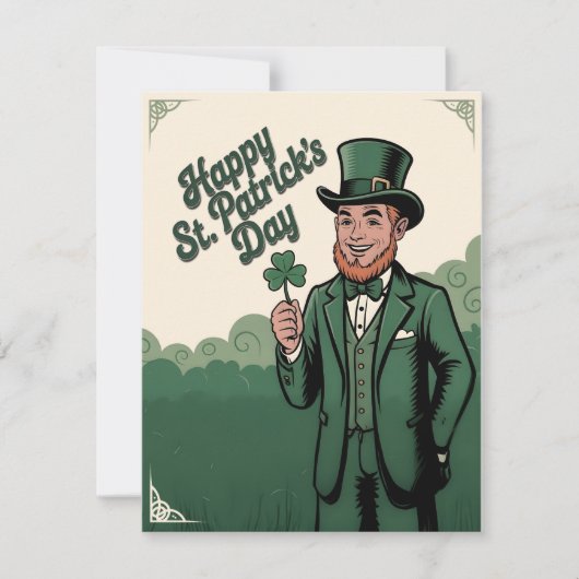 Happy St. Patrick’s Day Vintage Leprechaun (Voorkant)