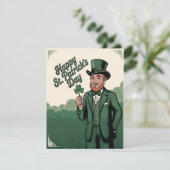 Happy St. Patrick’s Day Vintage Leprechaun (Staand voorkant)