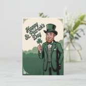 Happy St. Patrick’s Day Vintage Leprechaun (Staand voorkant)