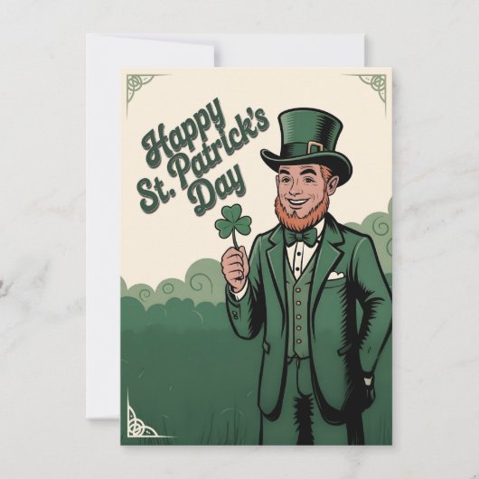 Happy St. Patrick’s Day Vintage Leprechaun (Voorkant)