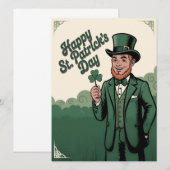 Happy St. Patrick’s Day Vintage Leprechaun (Voorkant / Achterkant)