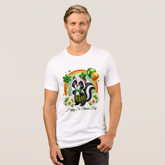 Happy St. Patrick’s Men’s  Tri-Blend Shirt (Voorkant volledig)