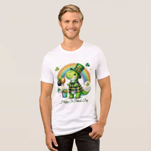 Happy St. Patrick’s Men’s  Tri-Blend Shirt (Voorkant volledig)