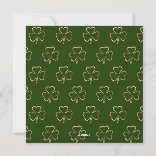 Happy St. Patrick Shamrock Clover Elegant Green Feestdagenkaart (Achterkant)