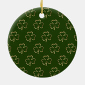 Happy St. Patrick Shamrock Clover Elegant Green Keramisch Ornament (Achterkant)