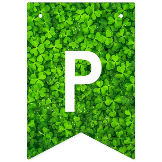 Happy St. Patrick Shamrock Clover Typografie Irish Vlaggetjes (Tiende vlag)