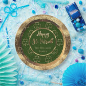 Happy St. Patrick Shamrocks Green Clovers Irish Papieren Bordje (Feest)