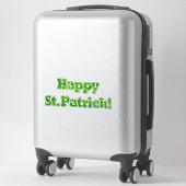Happy St. Patrick Typography Shamrock Green Clover Sticker (Koffer)