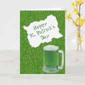 Happy St. Patrick's Beer and Four-leaf Clovers Kaart (Gele Bloem)