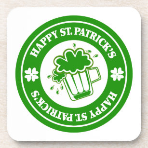 Happy St Patrick's Beer Badge Irish Symbol Onderzetter