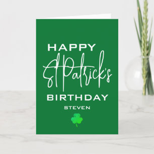 Happy St Patricks Birthday Shamrock Personalized Feestdagen Kaart