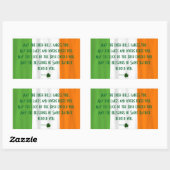 Happy St. Patrick's Blessing Ierse vlag Shamrock Rechthoekige Sticker (Vel)