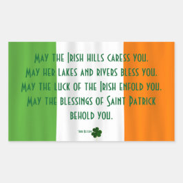 Happy St. Patrick's Blessing Ierse vlag Shamrock Rechthoekige Sticker