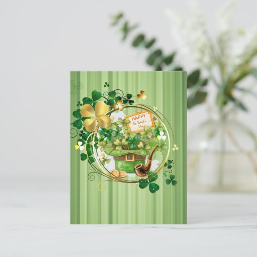 Happy St Patricks Briefkaart (Staand voorkant)