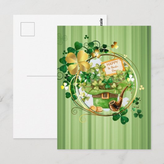 Happy St Patricks Briefkaart (Voorkant / Achterkant)
