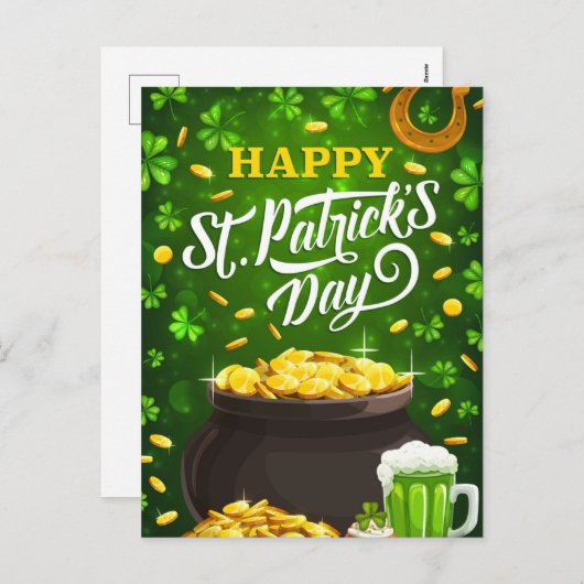 Happy St Patricks Briefkaart (Voorkant / Achterkant)