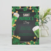 Happy St Patrick's Celebration Groene Bierpaddy Kaart (Staand voorkant)
