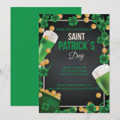 Happy St Patrick's Celebration Groene Bierpaddy Kaart (Voorkant / Achterkant)