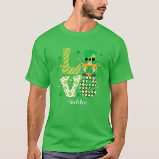 Happy St Patricks Cute Lucky Funny Welder Gnome Le T-shirt