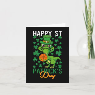 Happy St Patricks Dag Basketbal T-Rex Dag Dino Di Kaart