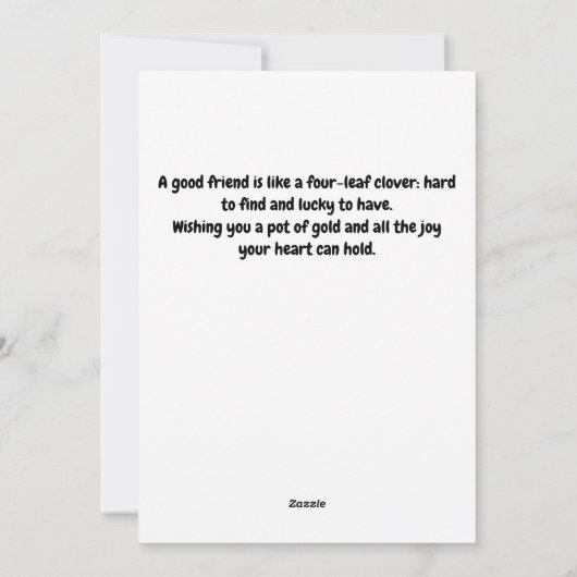 HAPPY ST. PATRICK'S DAG FEESTDAGENKAART (Achterkant)