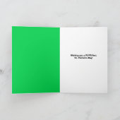 Happy St Patricks Dag Grappige Kat in Shamrock Feestdagen Kaart (Binnen)