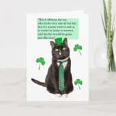 Happy St Patricks Dag Grappige Kat Limerick Feestdagen Kaart (Voorkant)