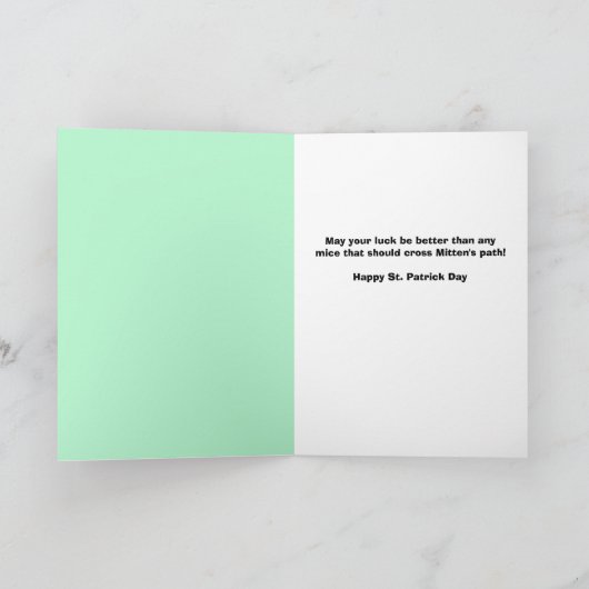 Happy St Patricks Dag Grappige Kat Limerick Feestdagen Kaart (Binnen)