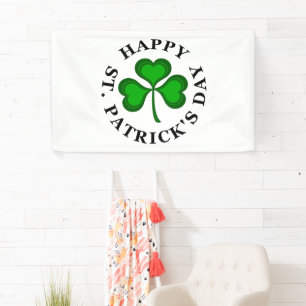 HAPPY ST. PATRICK'S DAG Irish Clover Shamrock Spandoek