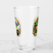 Happy St Patricks Dag Leprechaun, Regenboog Glas (Links)