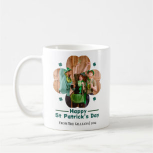 Happy St patricks dag Lucky Shamrocks familie foto Koffiemok