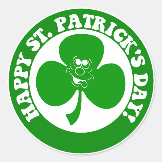 HAPPY ST PATRICK'S DAG RONDE STICKER (Voorkant)