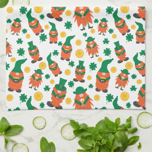 HAPPY ST. PATRICK'S DAG Shamrock Pattern Theedoek (Gevouwen)