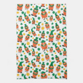 HAPPY ST. PATRICK'S DAG Shamrock Pattern Theedoek (Verticaal)