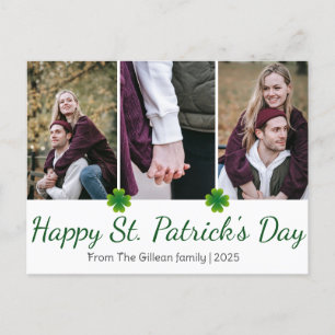 Happy St. patrick's dag Shamrocks familie 3 foto Feestdagenkaart
