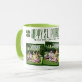Happy St. patrick's dag Shamrocks familie 3 foto Mok (Voorkant links)