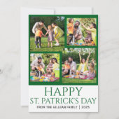 Happy St patricks dag Shamrocks familie 4 foto Feestdagenkaart (Voorkant)
