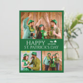 Happy St patricks dag Shamrocks familie foto Feestdagenkaart (Staand voorkant)