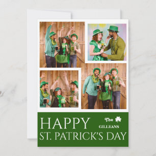 Happy St patricks dag Shamrocks familie foto Feestdagenkaart