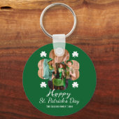 Happy St patricks dag Shamrocks familie foto Sleutelhanger (Achterkant)