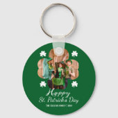 Happy St patricks dag Shamrocks familie foto Sleutelhanger (Achterkant)