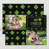 Happy St patricks dag Shamrocks familie Twee foto Feestdagenkaart (Voorkant / Achterkant)
