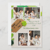 Happy St. patrick's dag Shamrocks familiefoto Feestdagenkaart (Voorkant)