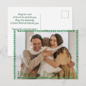 Happy St. patrick's dag Shamrocks familiefoto Feestdagenkaart (Voorkant / Achterkant)